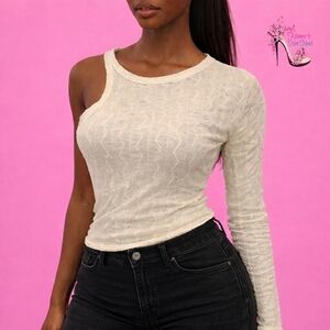 Elegant Cream One-Shoulder Top